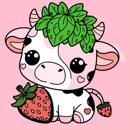 cute strawberry cow