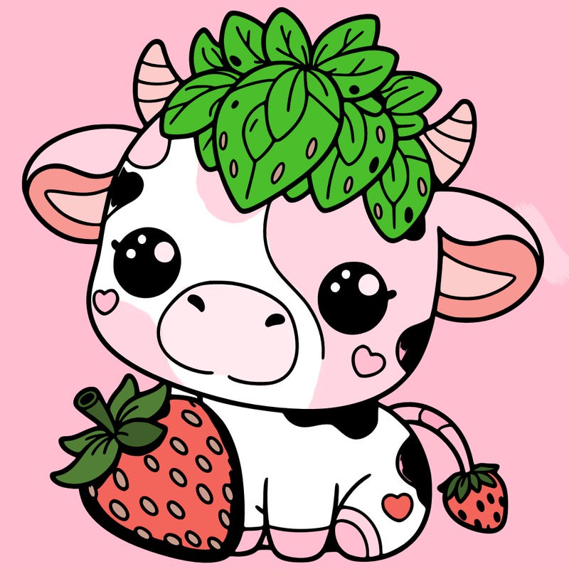 cute strawberry cow