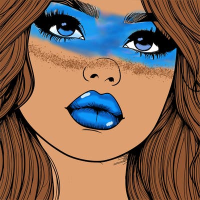 really realistic girl with lips