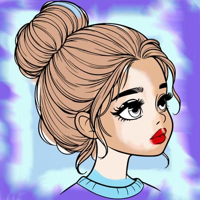 realistic girl with bun