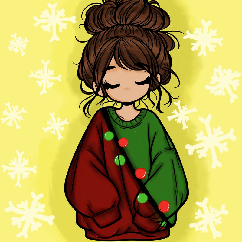 girl with baggy sweatshirt and messy bun