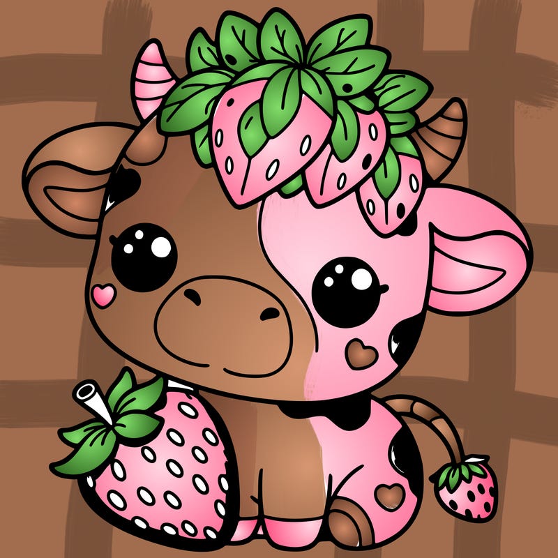 cute strawberry cow