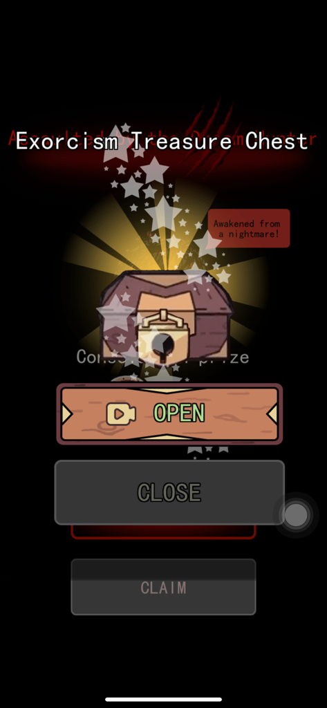 Exorcism Treasure Chest reward screen in Haunted Dorm