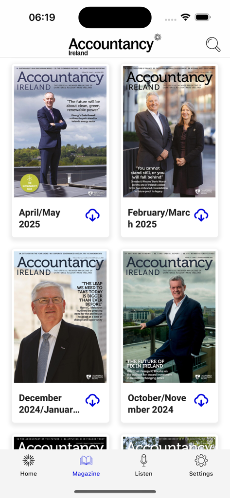 Accountancy Ireland - List of Accountancy Ireland magazine issues available for download in the app
