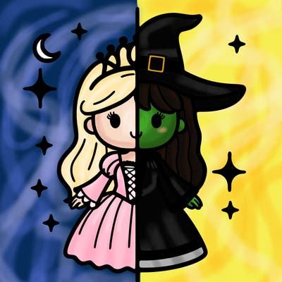 split princess and witch