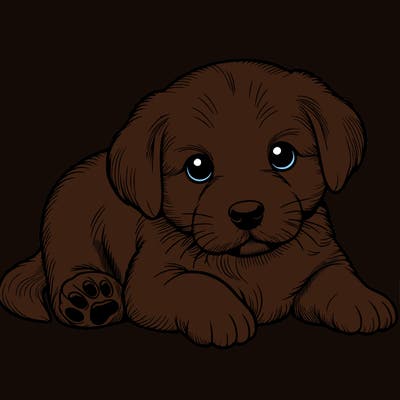 a cute realistic puppy