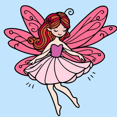 create a fairy with wings flying