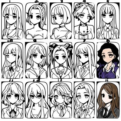 girls that look diffrent anime