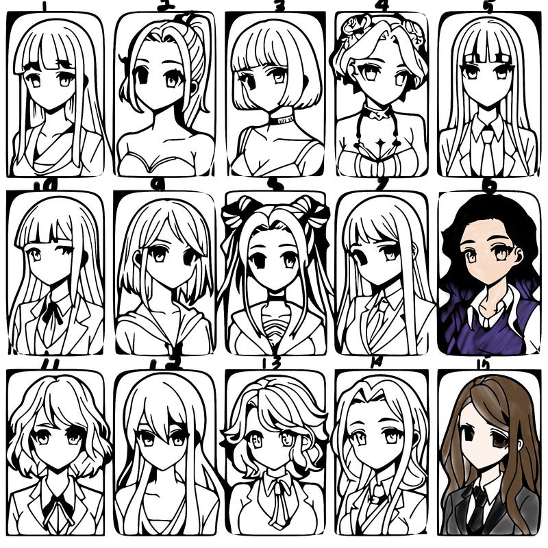 girls that look diffrent anime