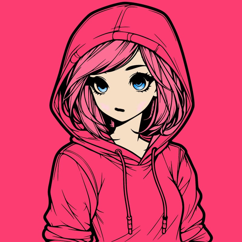 realistic girl with hoodie