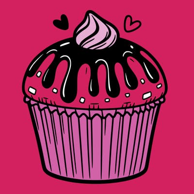 muffin with chocolate dripping