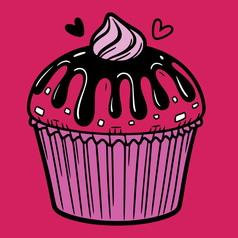 muffin with chocolate dripping