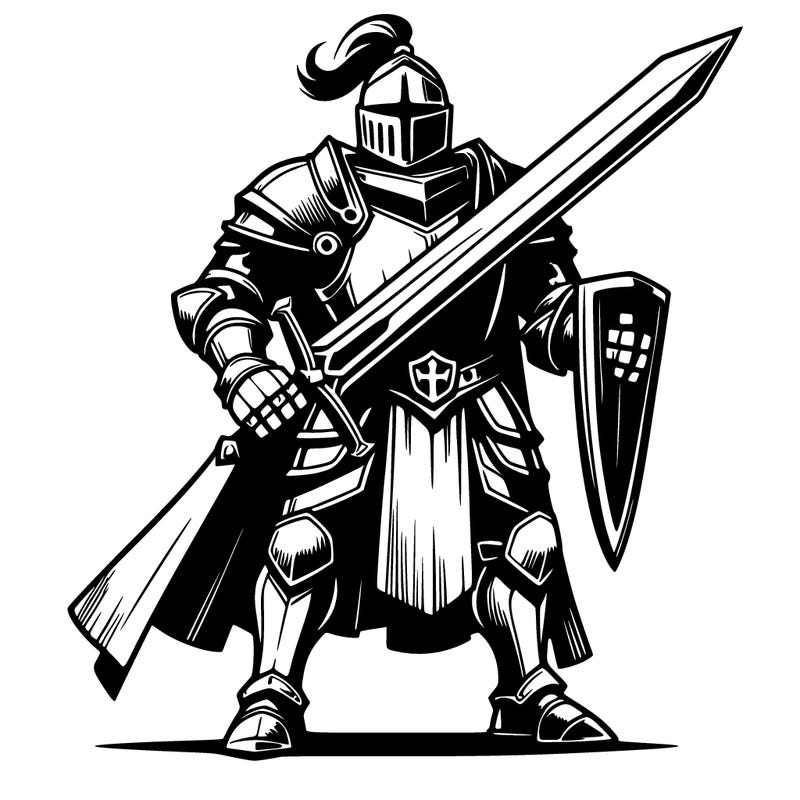 realistic knight with great sword
