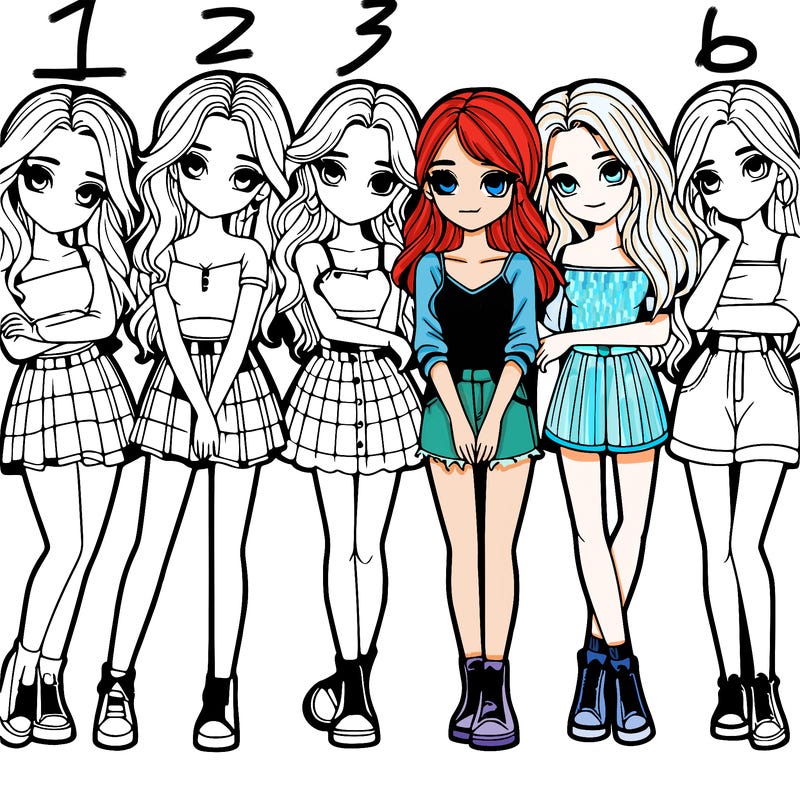 a group of girls realistic