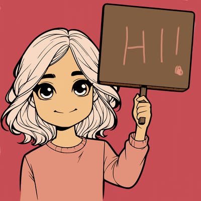 realistic girl holding up a sign