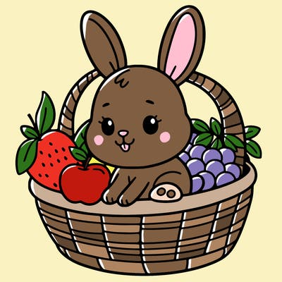bunny in a fruit basket