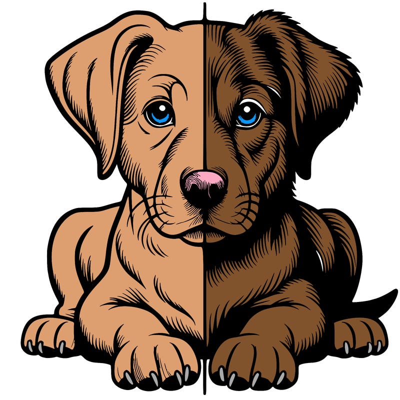 realistic dog split picture