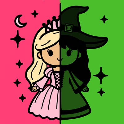 split princess and witch