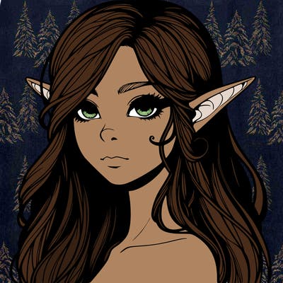 elf girl realistic dark fantasy