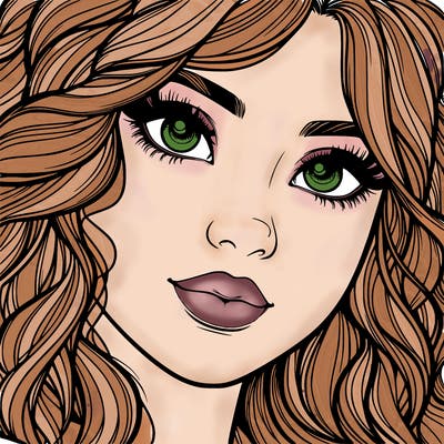 beautiful realistic girl close up to the camera with wavy hair,