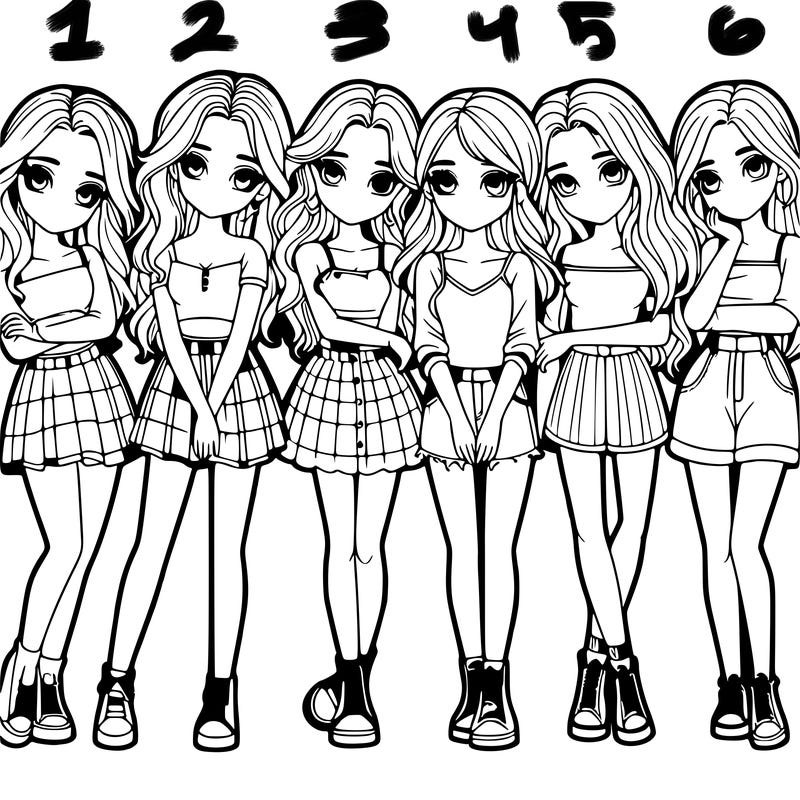 a group of girls realistic