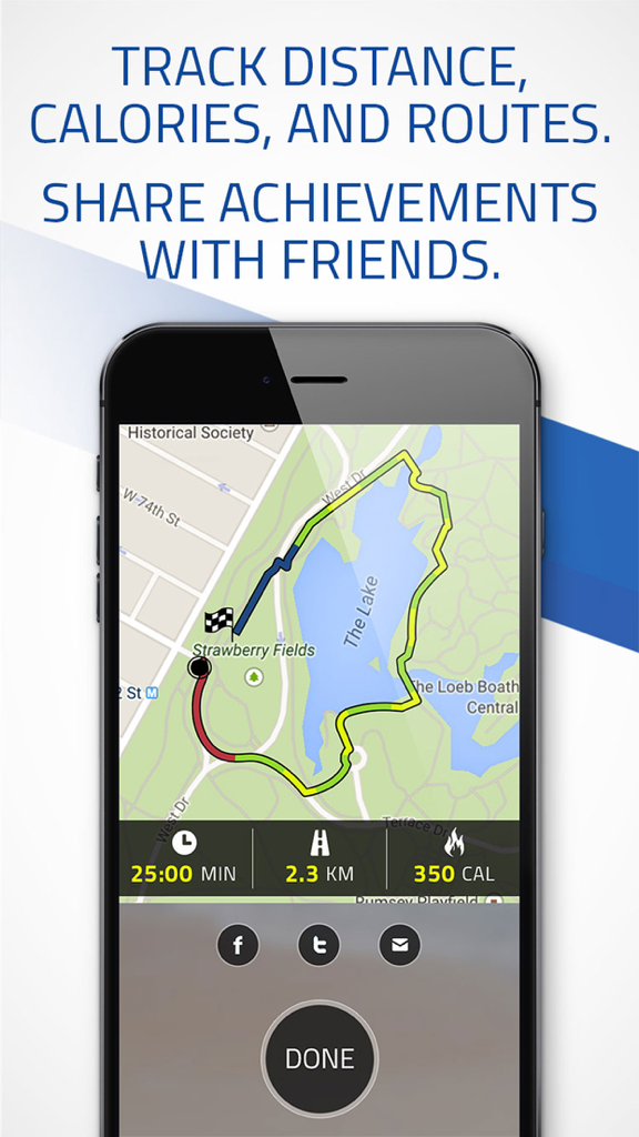 Pacer 5K: run faster races - Pacer 5K app interface showing a GPS running route with time distance and calorie statistics
