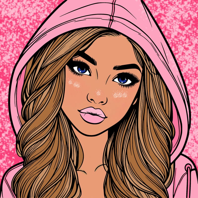 realistic beautiful girl with a hood on