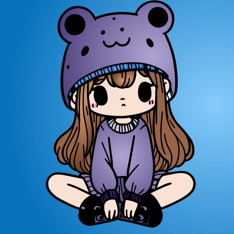 a girl wearing a frog hat and some frog socks