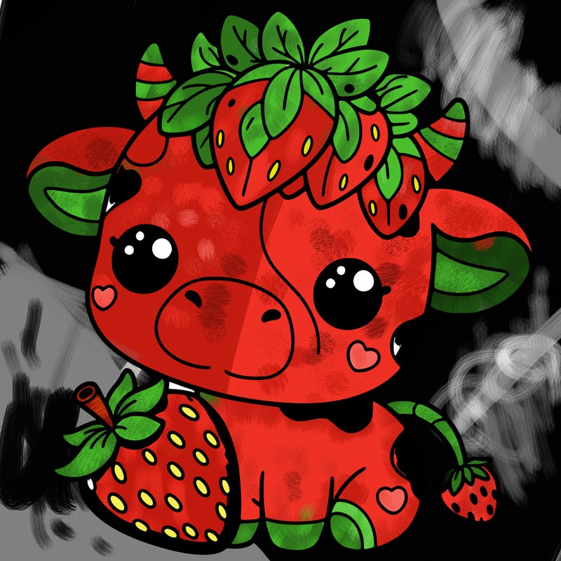 cute strawberry cow