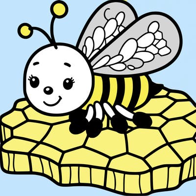 bee on a honeycomb