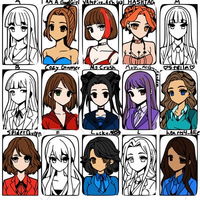 girls that look diffrent anime