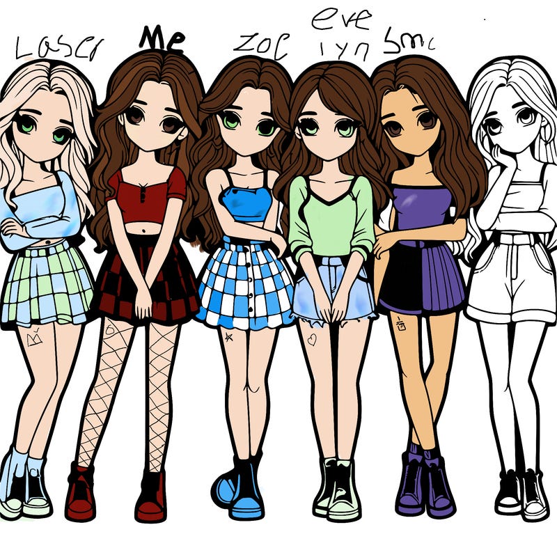 a group of girls realistic