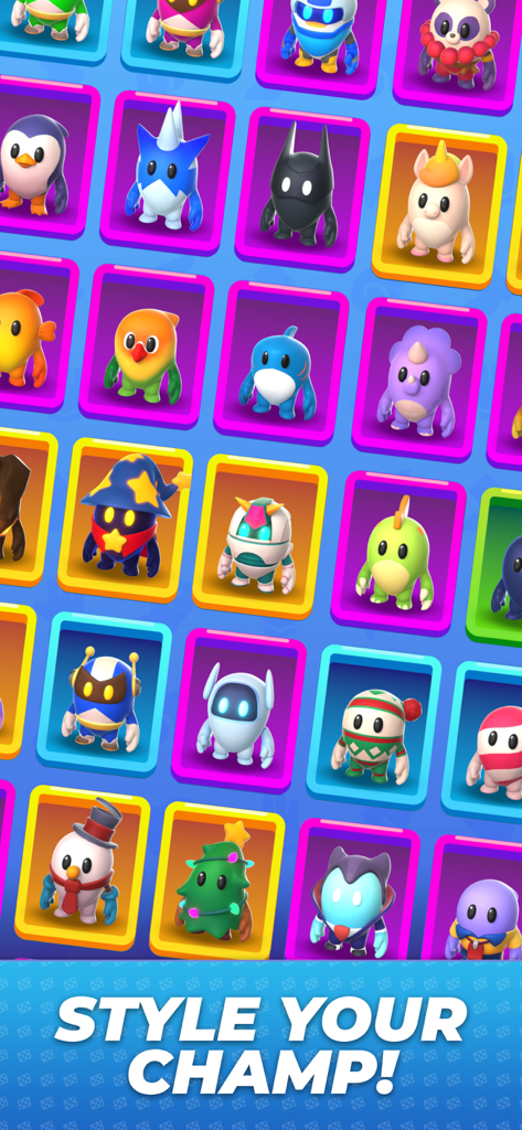 Pocket Champs PVP Racing Games - Uma coleção vibrante de skins e roupas exclusivas de personagens para Pocket Champs