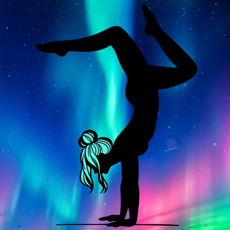 a woman doing a handstand