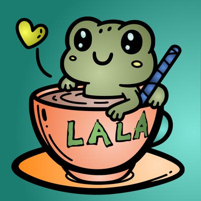 cute frog in a tea cup