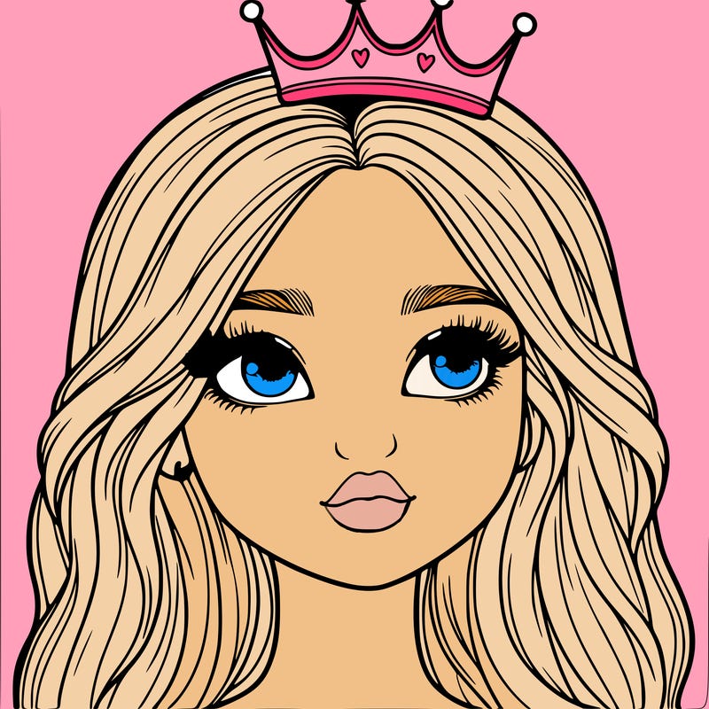 a realistic girl with a crown on