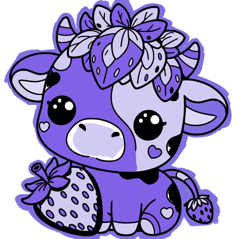 cute strawberry cow