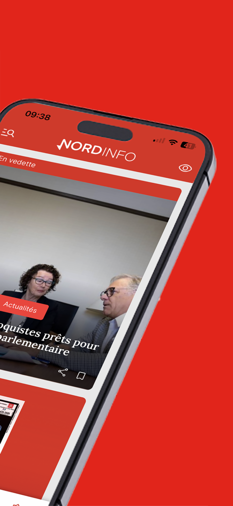 Nord Info - Nord Info mobile app interface showing featured local news articles from Quebec