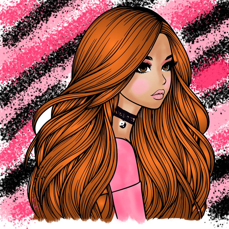 realistic girl with long realistic hair