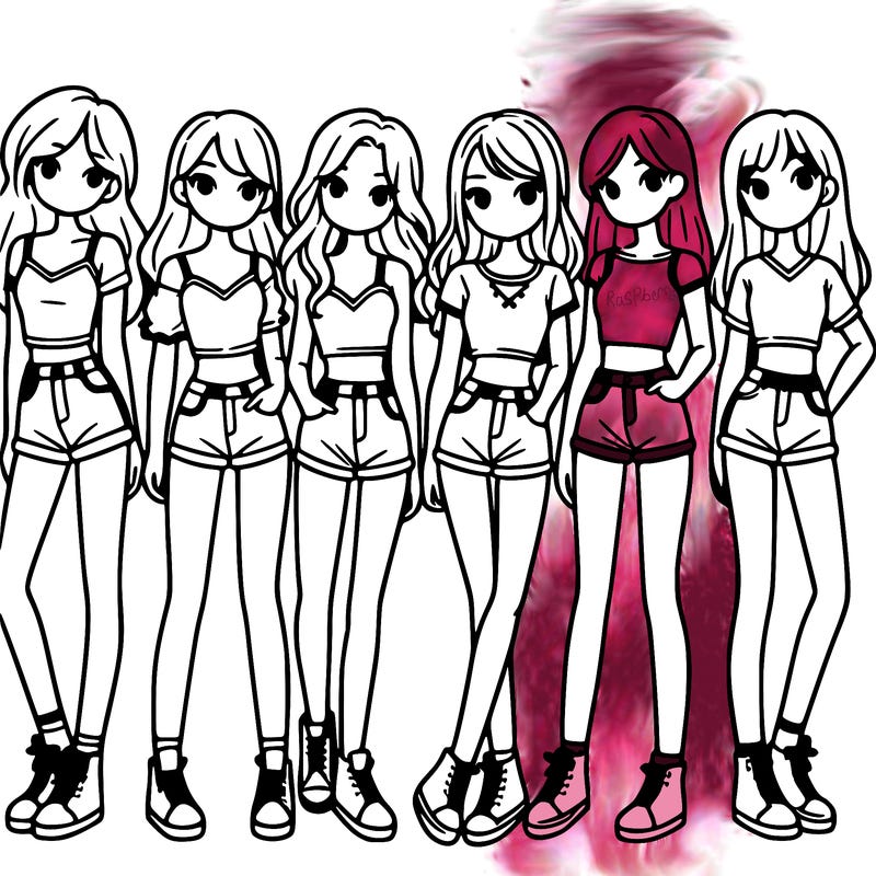 a group of girls wearing crop tops and shorts