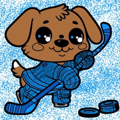 hockey puppy boy