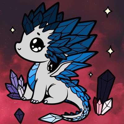 little cute crystal dragon