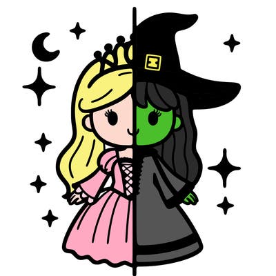 split princess and witch