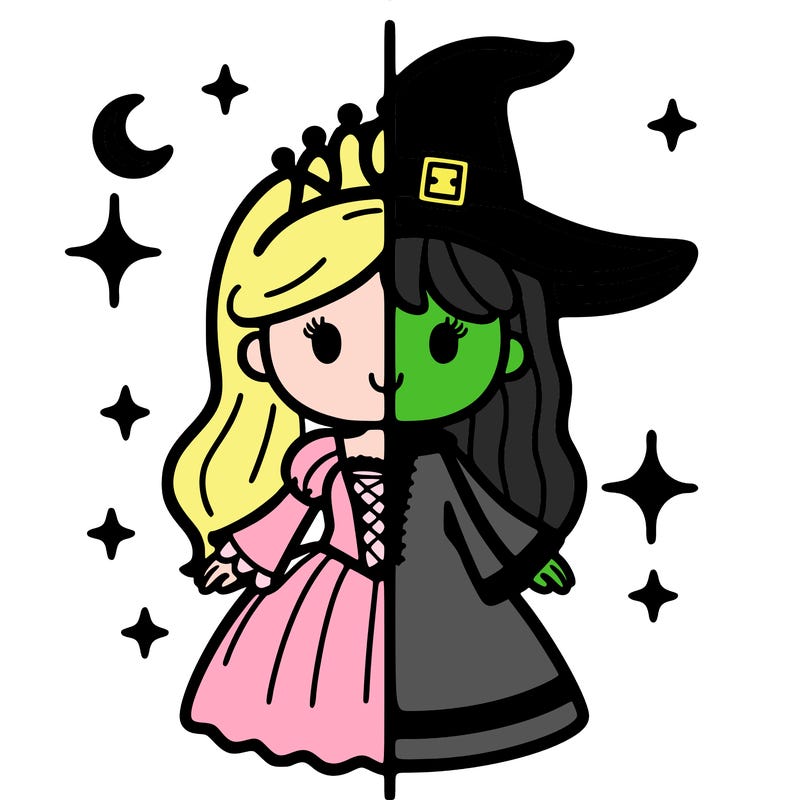 split princess and witch