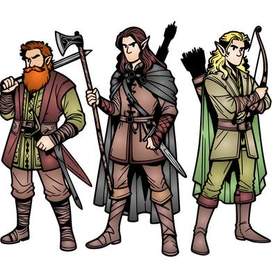 gimli, legolas and aragorn