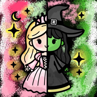 split princess and witch