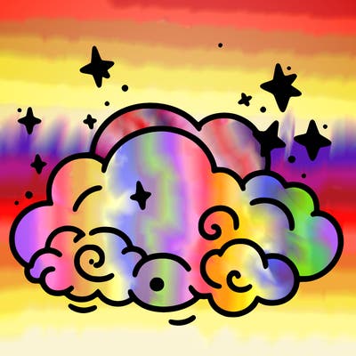 pink starry cloud sky