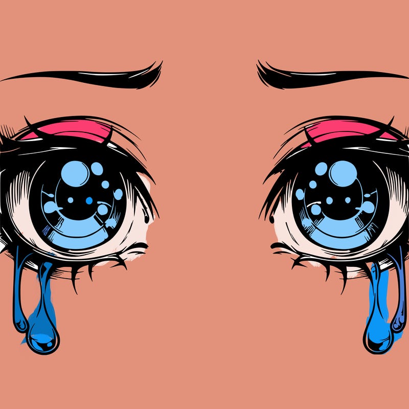 realistic eyes with tears
