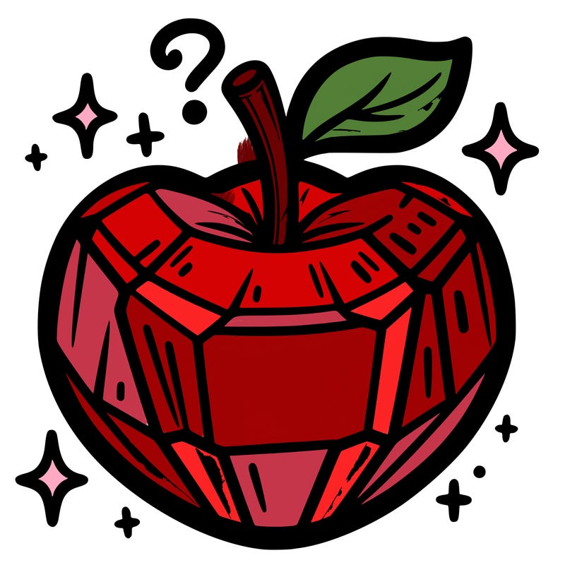 very shiny crystal apple