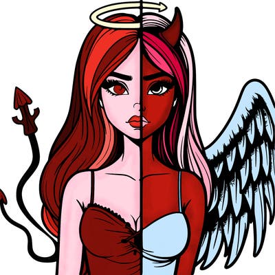 devil vs angel realistic girl